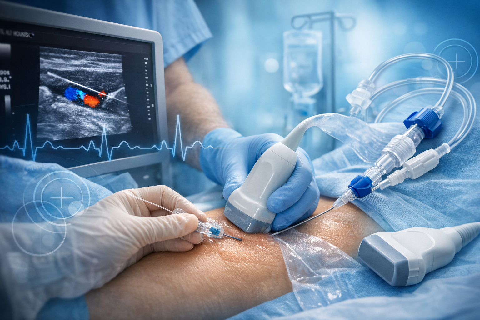 Inserció d'accés vascular ecoguiat