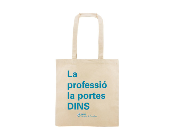Bossa amb el lema "La professió la portes dins"