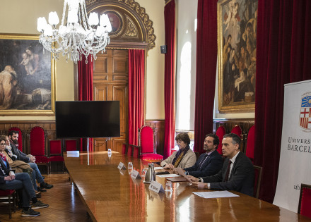 Acte de presentació de l'acord entre l'Hospital de Barcelona i la Universitat de Barcelona