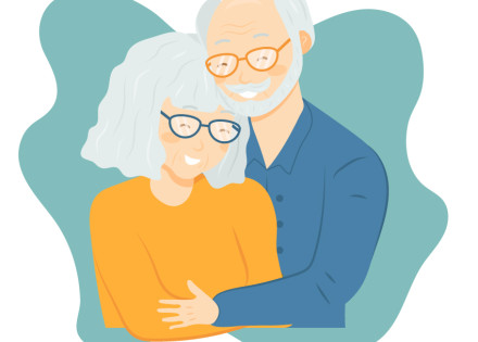 Dues persones grans abraçades