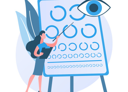 Il·lustració que mostra un examen òptic