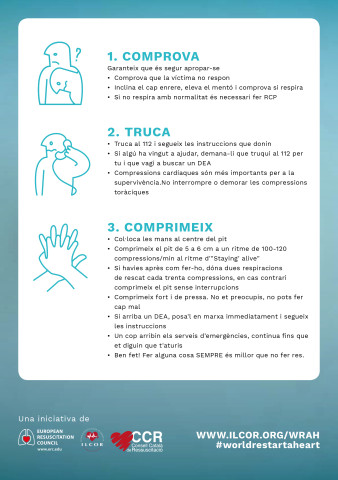 Consells sobre com actuar en cas de possible aturada cardiorrespiratòria