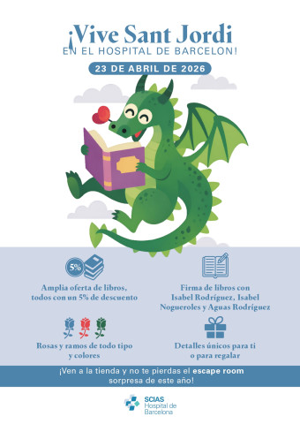 Cartel de Sant Jordi 2026 en el Hospital de Barcelona