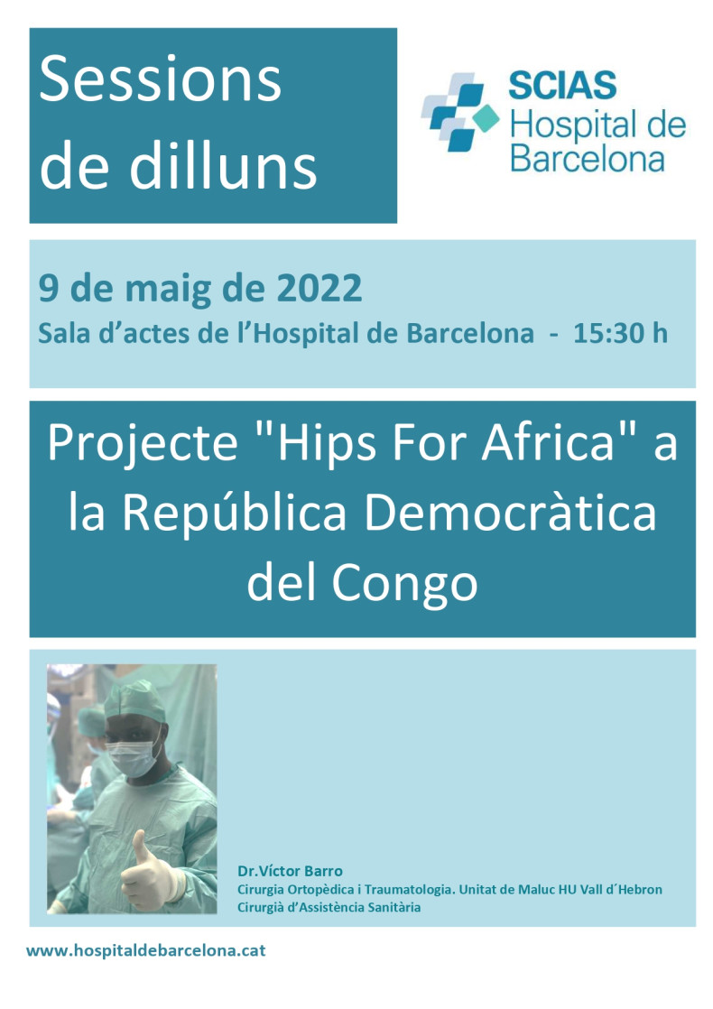 Anunci 9 de maig de 2022, Sala d'actes 15:30h, Projecte "Hips for Africa" a la República Democràtica del Congo