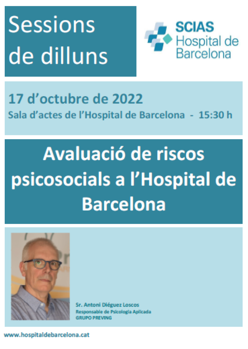 Anunci sessió 17 octubre 2022. Riscos psicosocials