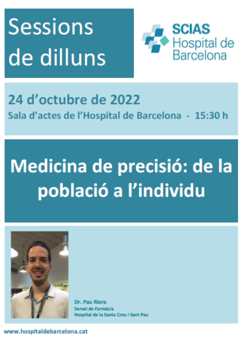 Anunci sessió 24 octubre 2022. Medicina de precisió