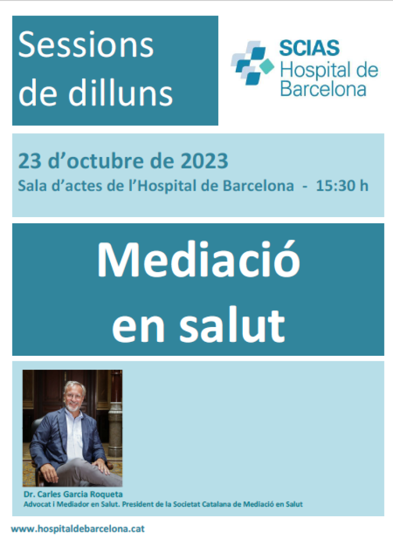 anunci sessió C. Garcia Roqueta 23-10-23 Mediació en salut