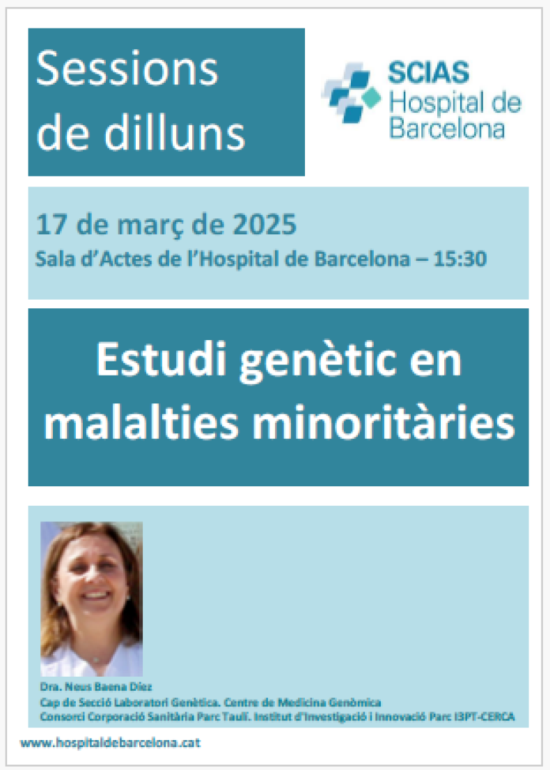 Sessió de dilluns 17-3-25. Malalties minoritàries