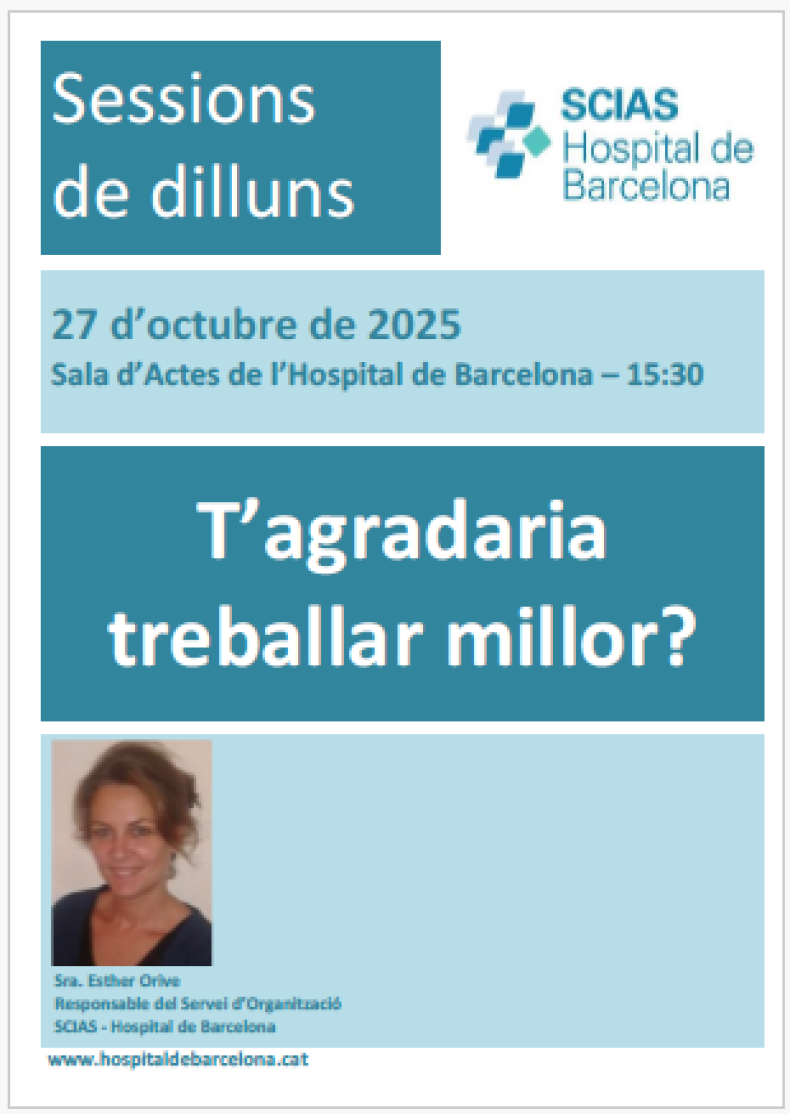 sessió dilluns 27 octubre 2025 Organització Sra. Esther Orive
