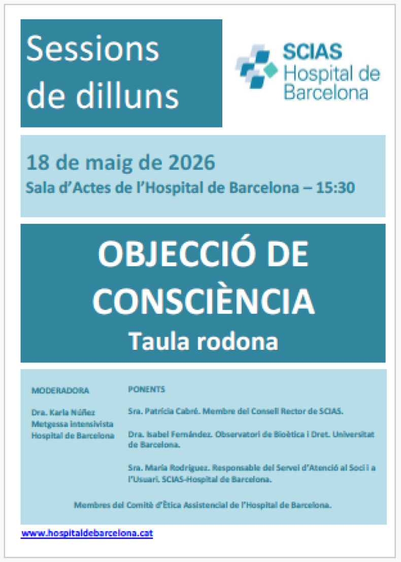 sessió dilluns taula rodona objecció de consciència 18-4-26