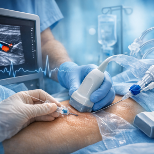 Inserció d'accés vascular ecoguiat